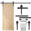 Liuguste süsteem Springos HA5003, 200 cm, siin kuni 100 kg, barn door, dekoratiivsete kinnitusdetailidega, teras, must