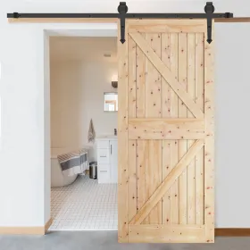Liuguste süsteem Springos HA5003, 200 cm, siin kuni 100 kg, barn door, dekoratiivsete kinnitusdetailidega, teras, must
