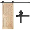 Stumdomų durų sistema Springos HA5007, 183 cm, barn door, bėgelis su furnitūra iki 100 kg, juoda