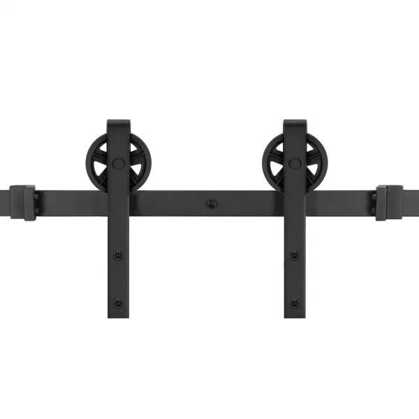 Sliding door system Springos HA5007, 183 cm, barn door, rail with fittings up to 100 kg, black