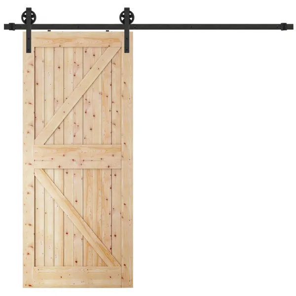 Bīdāmo durvju sistēma Springos HA5007, 183 cm, barn door, sliede ar furnitūru līdz 100 kg, melna