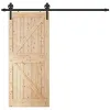 Bīdāmo durvju sistēma Springos HA5007, 183 cm, barn door, sliede ar furnitūru līdz 100 kg, melna