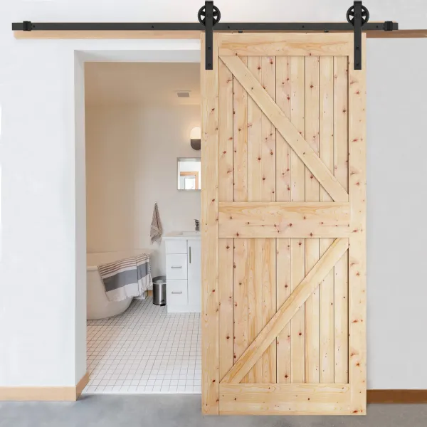 Stumdomų durų sistema Springos HA5007, 183 cm, barn door, bėgelis su furnitūra iki 100 kg, juoda