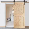 Sliding door system Springos HA5007, 183 cm, barn door, rail with fittings up to 100 kg, black