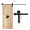 Sliding door system Springos HA5009, 183 cm, rail up to 100 kg, barn door, steel, black