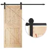 Liukuovijärjestelmä Springos HA5009, 183 cm, kisko enintään 100 kg, barn door, teräs, musta