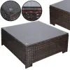 Modulārais dārza mēbeļu komplekts Springos GF0062 galds, krēsls, dīvāns, 4 moduļi, brūni-krēmkrāsas