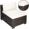 Modulaarne aiamööbli komplekt Springos GF0062 laud, tugitool, diivan, 4 moodulit, pruun-kreem