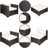 Modulaarne aiamööbli komplekt Springos GF0062 laud, tugitool, diivan, 4 moodulit, pruun-kreem