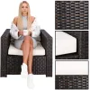 Modulaarne aiamööbli komplekt Springos GF0062 laud, tugitool, diivan, 4 moodulit, pruun-kreem