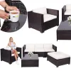 Modulaarne aiamööbli komplekt Springos GF0062 laud, tugitool, diivan, 4 moodulit, pruun-kreem