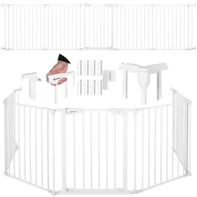 Pressure-Mounted Safety Gate Springos SG0016, 5 Panels, 318 cm, White