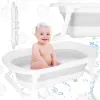 Springos SB0059 kaasaskantav beebivann 40 L valge-hall kokkupandav korgiga