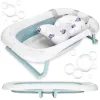 Детская ванночка Springos SB0063, складная, 35 л, с термометром и подушкой, бело-голубая