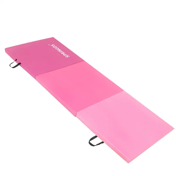 Gym mat Springos FA0140, 180 cm, pink