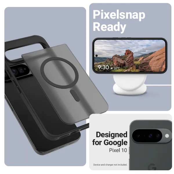 Crong Hybrid Matte Magnetic - MagSafe Google Pixel 10 Case (Black)