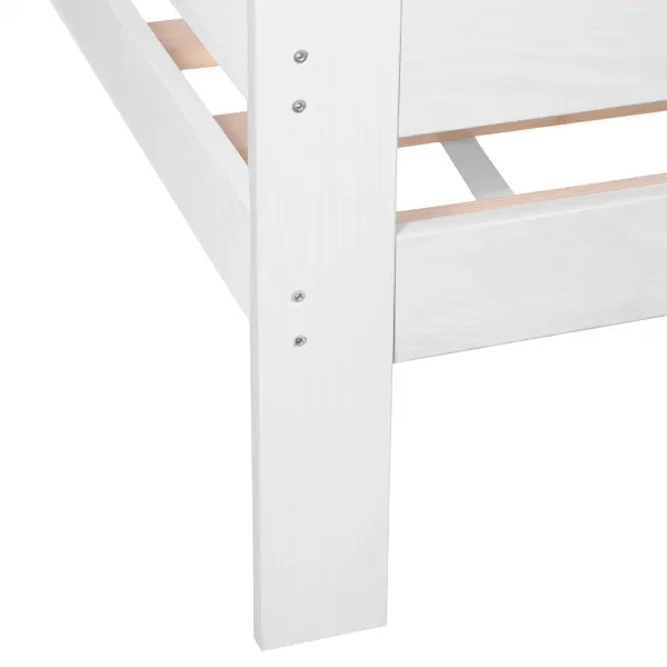 Кровать-домик Springos BD01 WHITE, 160x80 см, деревянная детская кровать
