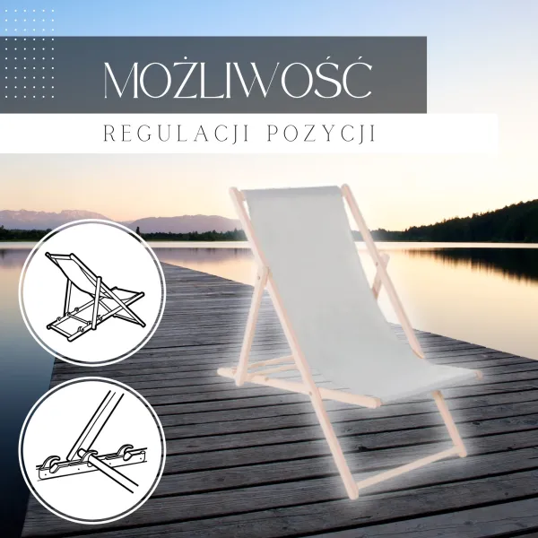 Atpūtas krēsls Springos DC0001 LGRAY, koka, gaiši pelēks audums, regulējams 3 pozīcijās