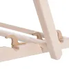 Puinen puutarhatuoli Springos DC0001 DSWLG, 3-asentoinen säädettävä, vihreänvalkoinen raidallinen kangas