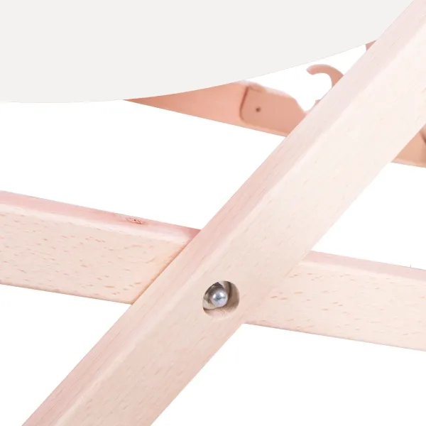 Садовый шезлонг Springos DC0001 WH, деревянный, регулируемый в 3 положениях, обивка из белой ткани