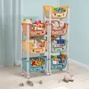 Toy shelf with 3 drawers Springos HA7481 on wheels