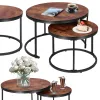 Loft stila kafijas galdiņu komplekts Springos HF0034, 2 gab., tērauda, industriālais dizains, apaļi, Ø 70 cm / 39,5 cm