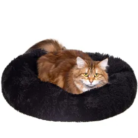 Лежанка для собаки Springos PA0161, 40 см, плюшевая, черная