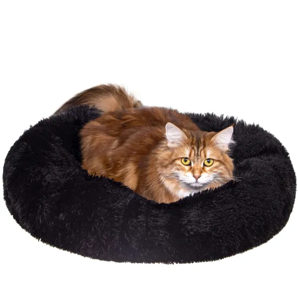 Koiran peti Springos PA0161, 40 cm, plyysi, musta