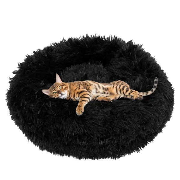 Koiran peti Springos PA0161, 40 cm, plyysi, musta
