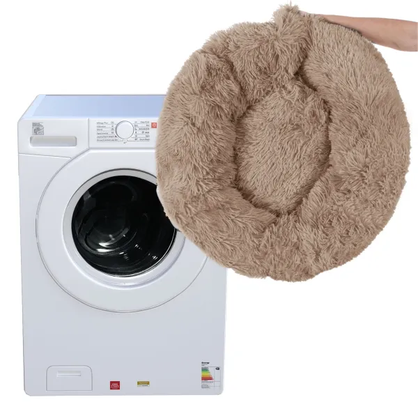 Лежанка для собаки и кошки Springos PA0170, 40 см, плюшевая, светло-коричневая