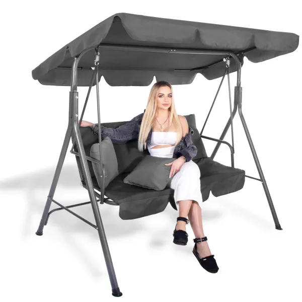 Garden swing canopy Springos GS0003R 220x115 cm, grey