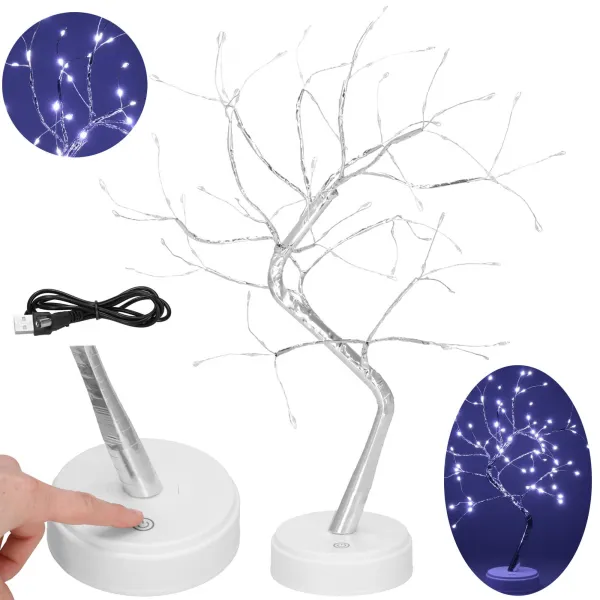 Световое декоративное дерево Springos CL0861, 45 см, 90 LED, холодный белый свет