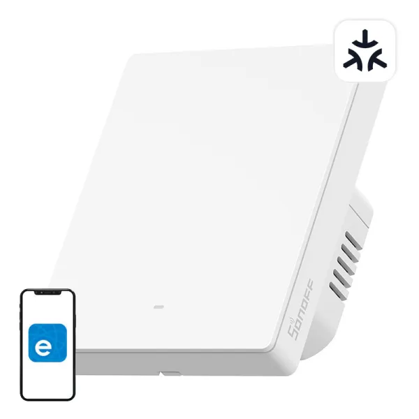 Smart wall switch SONOFF M5-1C-80W Matter (1-channel, to frame)