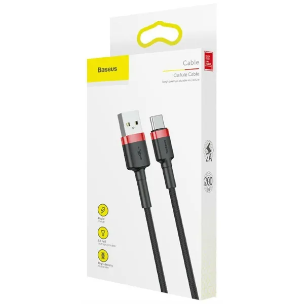 USB A - USB C Kaabel Baseus Cafule Must 2 m