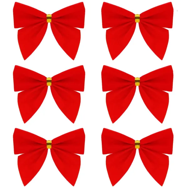 Рождественские банты Springos CA1310, 9,5 x 7,5 см, 6 шт.
