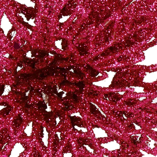 Bethlehem Star, Artificial Poinsettia Flower Springos CA1261 13 cm Pink with Glitter