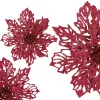 Bethlehem Star, Artificial Poinsettia Flower Springos CA1261 13 cm Pink with Glitter