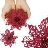 Bethlehem Star, Artificial Poinsettia Flower Springos CA1261 13 cm Pink with Glitter