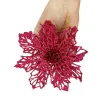 Bethlehem Star, Artificial Poinsettia Flower Springos CA1261 13 cm Pink with Glitter