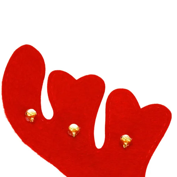 Headband with Reindeer Antlers and Bells, Christmas Ornament Springos CA1288