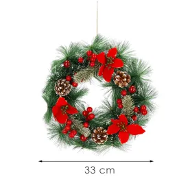 Ziemassvētku vainags durvju dekorācija Springos CA1317 33 cm